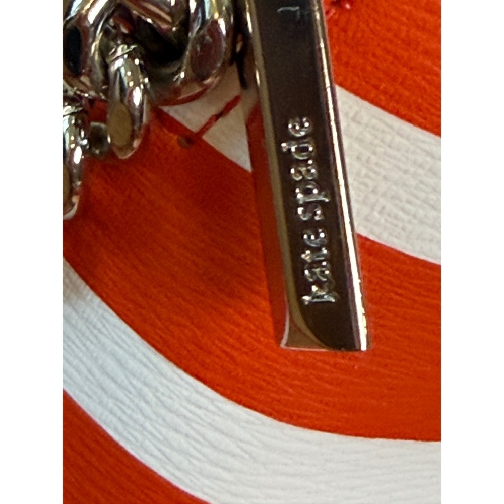 Kate Spade Orange White Striped Dome Crossbody Bag Gold Chain J183 - Picture 2 of 13